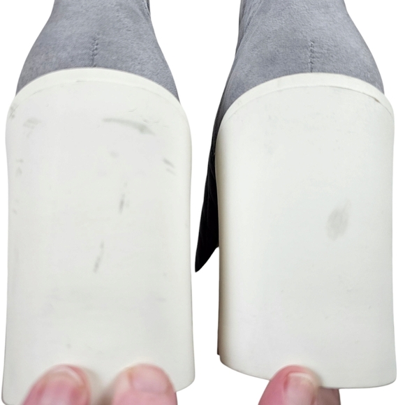 Nubikk Flore Montagne Quilted Grey Suede Leather Platform Ankle Boots In 7 - Picture 4 of 7